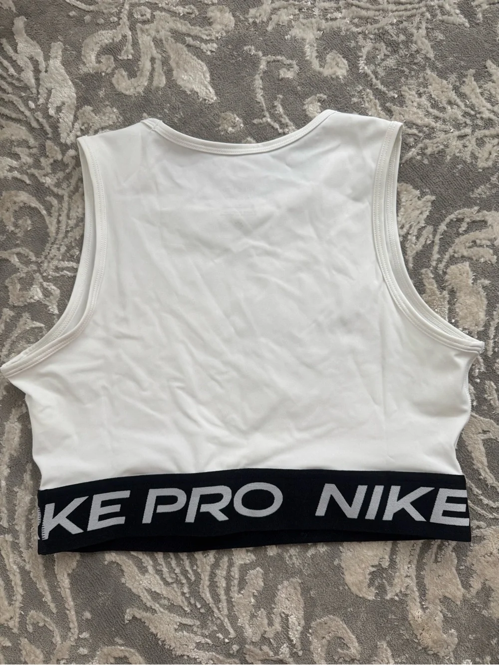 Nike Pro White Cropped Sports Tank